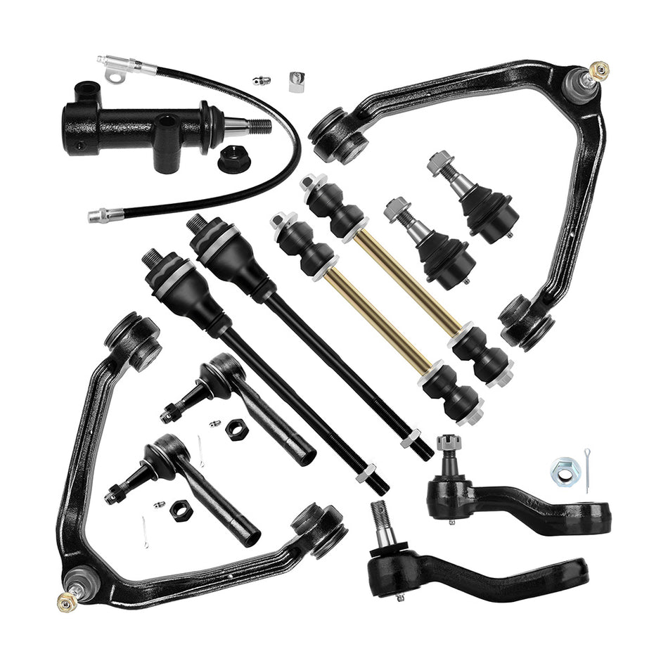 Front Control Arms Ball Joint Sway Bars Tie Rods Pitman Arm Idler Arm 02-06 Cadillac Escalade 00-06 GMC Yukon