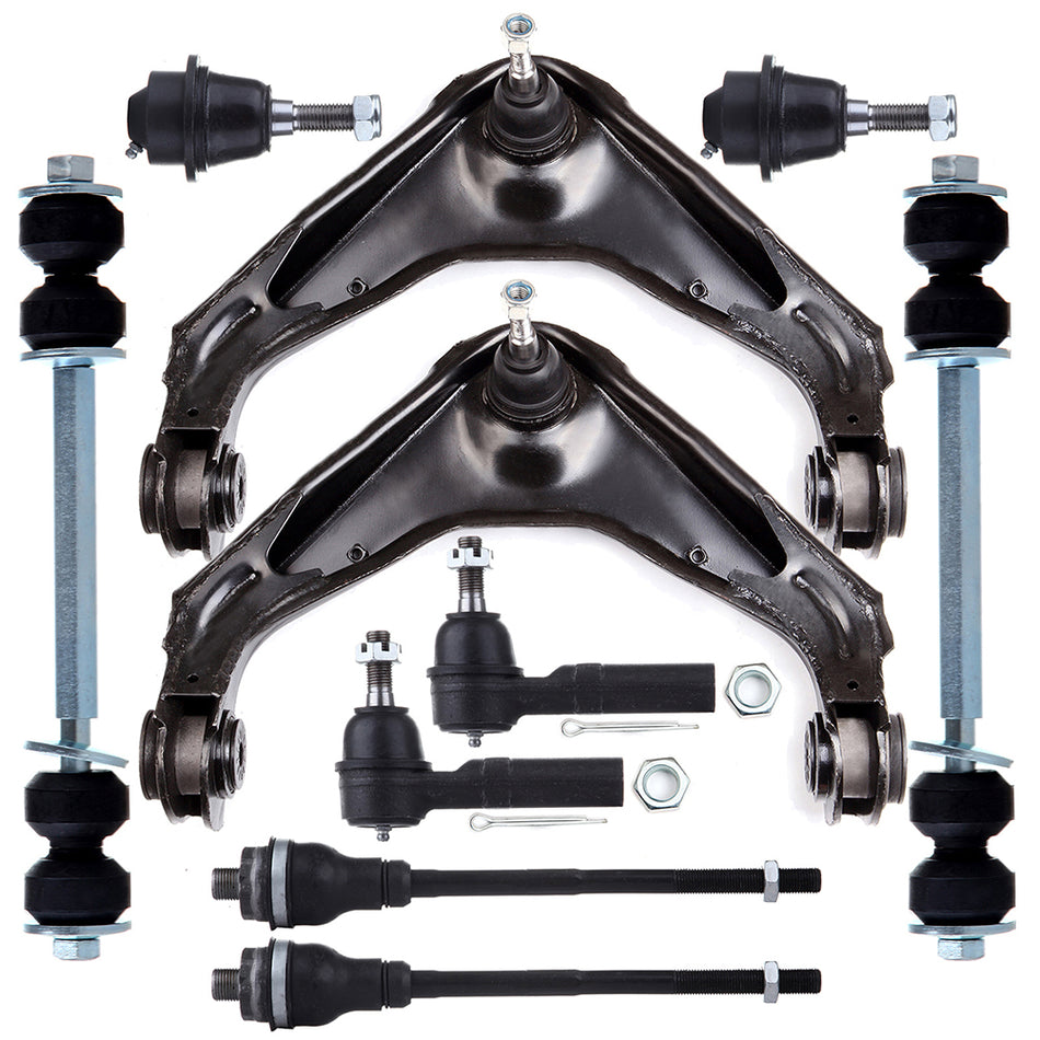 Front Control Arms Ball Joint Tie Rods Sway Bar For 03-09 Hummer H2 99-04 GMC Sierra 2500 10Pcs