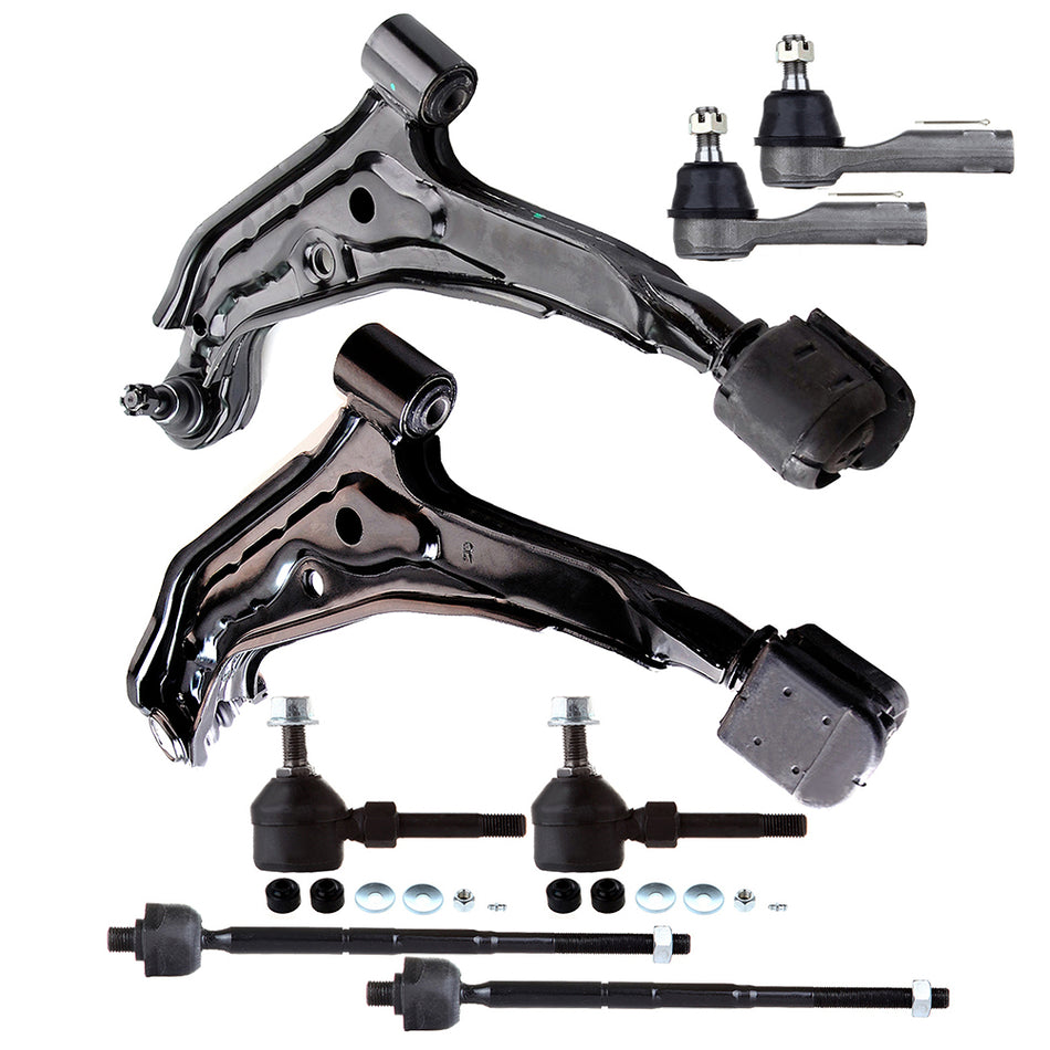Front Control Arms Tie Rods Sway Bars Ball Joint Kit For 95-99 Nissan Sentra 95-98 Nissan 200SX 8Pcs