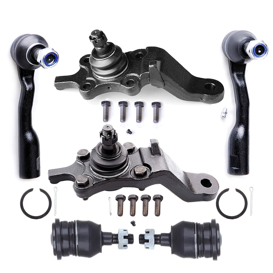 6pcs For 2000-02 Toyota Tundra & Sequoia Front Suspension Kit Tie Rod Ball Joint