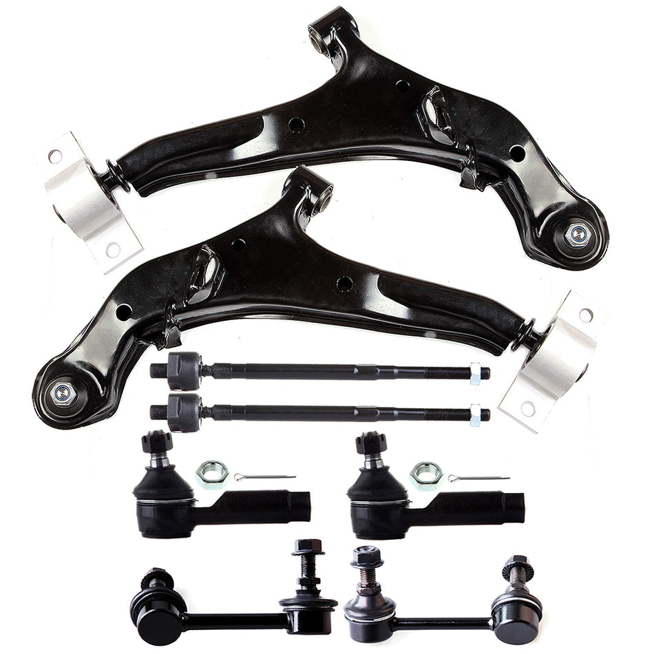 8x For 2000-2003 Nissan Infiniti Front Lower Control Arms Tie Rod Ends Sway Bars