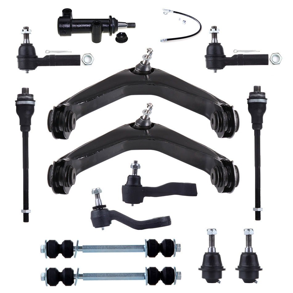 13x Front Control Arms Sway Bars Tie Rod Links For 01-10 GMC Sierra 2500 3500 HD