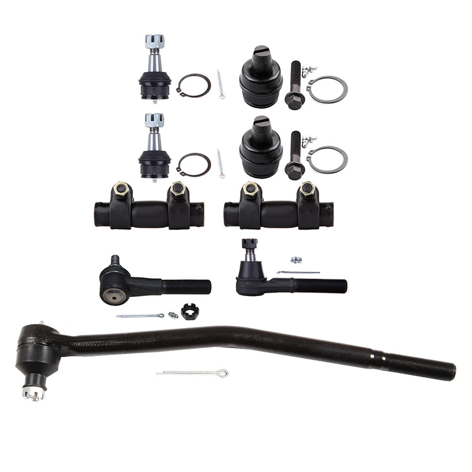 For 92-02 Ford E-150 Econoline 9pcs Front Ball Joints Tie Rods Adjusting Sleeves