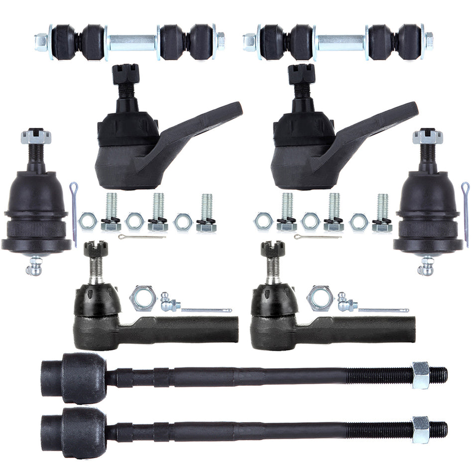 Front & Rear Suspension Kit Ball Joints Tie Rods Sway Bars For 85-93 Cadillac DeVille 85-89 Buick Electra