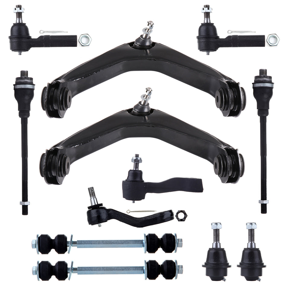 12pcs Front Control Arms Tie Rod Ends For Sierra Silverado 2500 3500 HD Classic