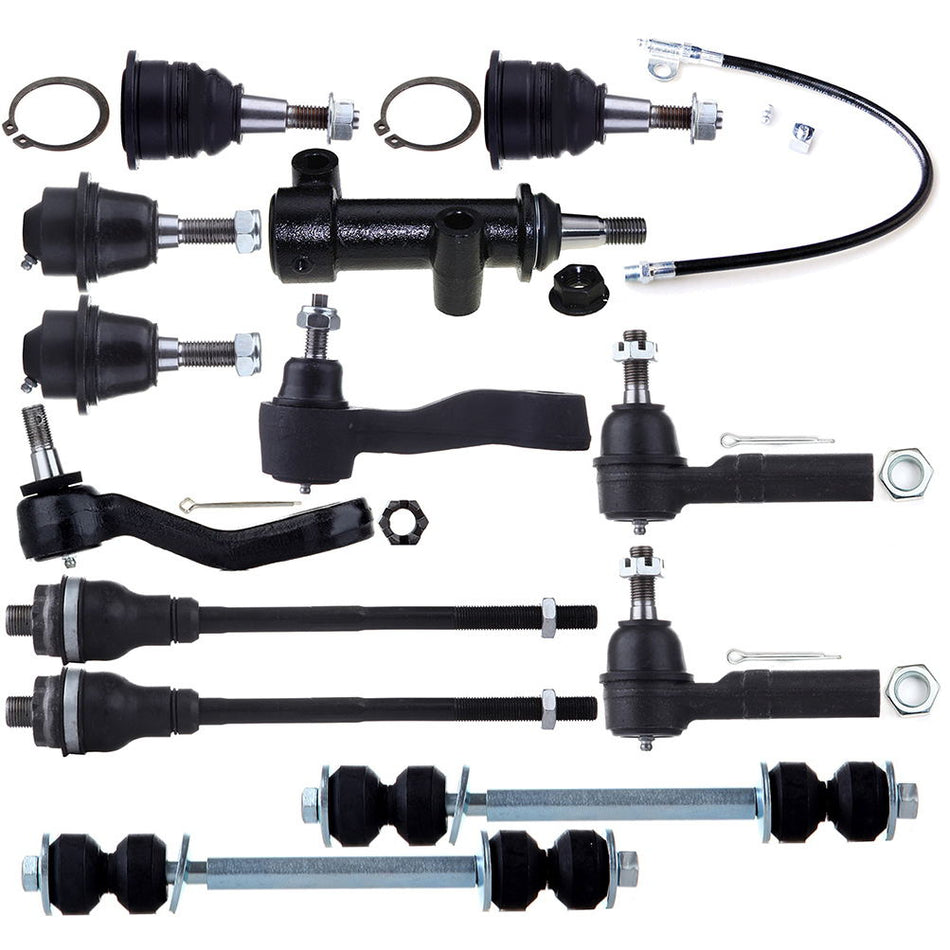 13pcs Pitman Arm Ball Joint Tie Rod Ends Sway Bar For 2001-10 GMC Sierra 2500 HD