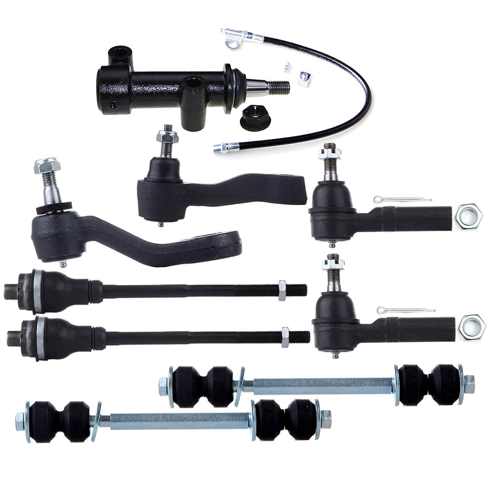 9Pcs Idler Pitman Arm Tie Rod Sway Bar End For Chevrolet Avalanche Silverado GMC