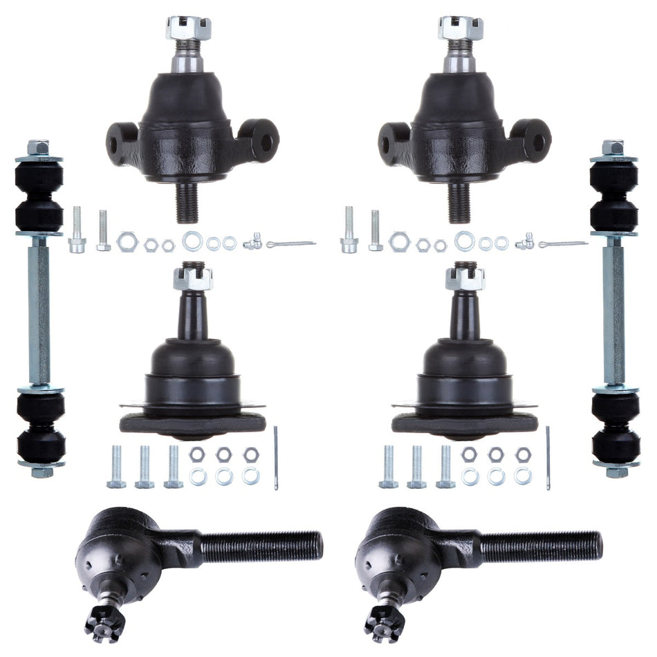 8 For 1963-1964 Chevrolet Impala Front Upper Lower Ball Joints Tie Rods Sway Bar