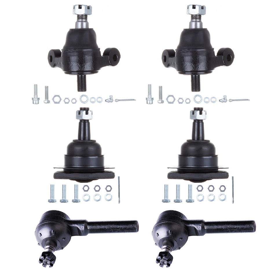 6pcs Front Tie Rod Ends Ball Joints For Chevy Corvette Impala Bel Air 1963-1982