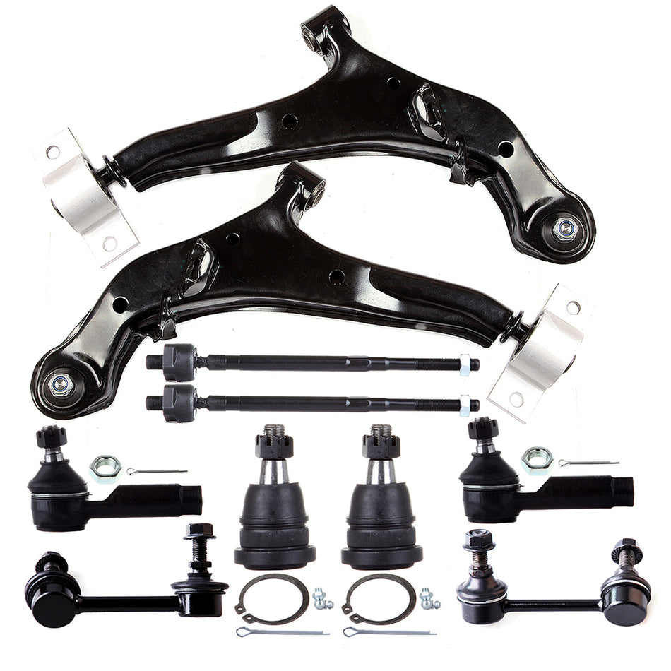 10pcs For Infiniti I30 & I35 Front Ball Joints Tie Rods Sway Bars Control Arms