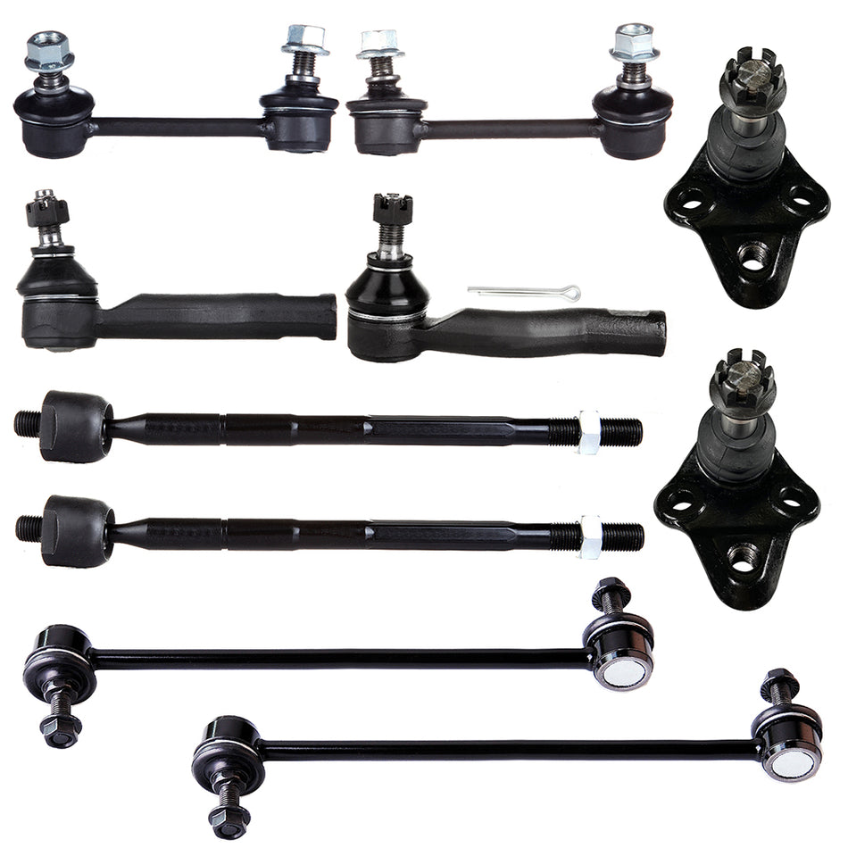 10pcs Front & Rear Sway Bars Ball Joints Tie Rods For 2001 2002 2003 Toyota RAV4