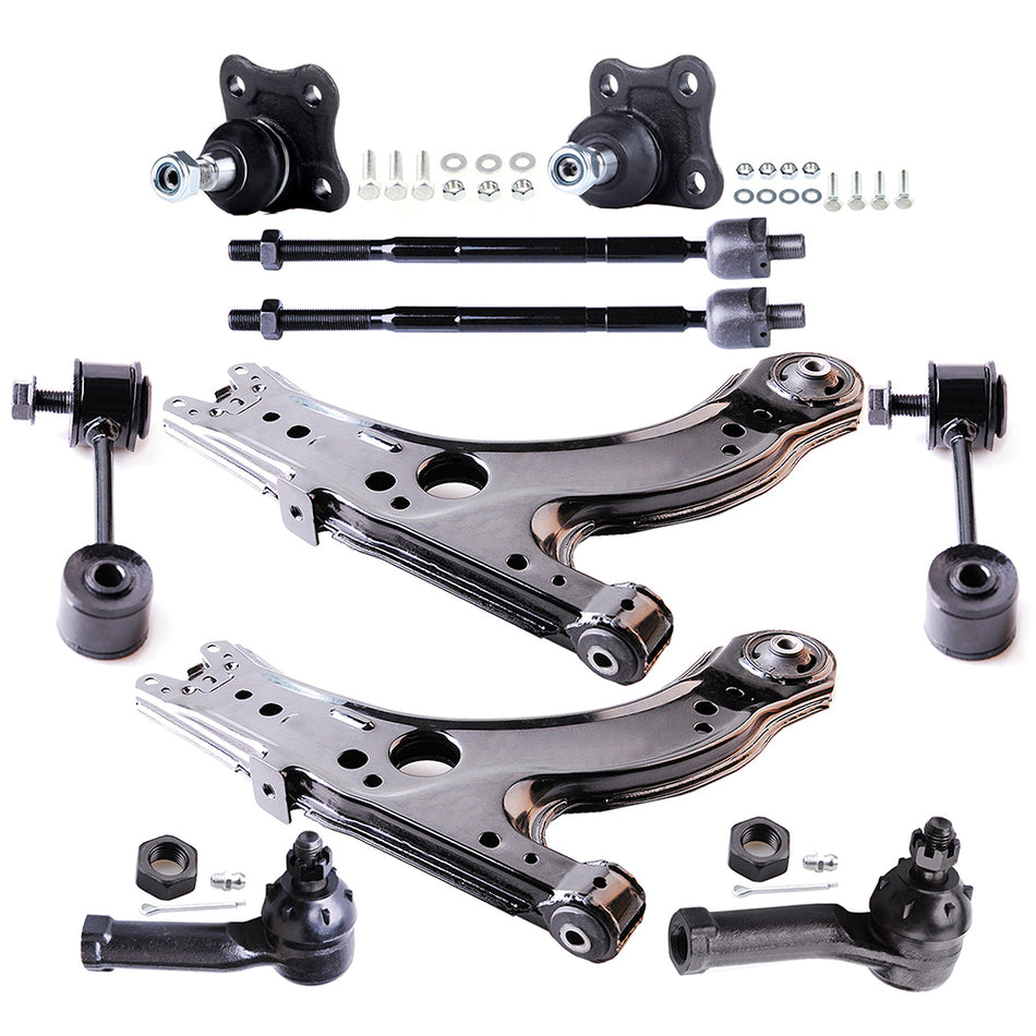 Control Arm Ball Joint Tie Rod Sway Bar For 99-01 Volkswagen Jetta Golf 10Pcs