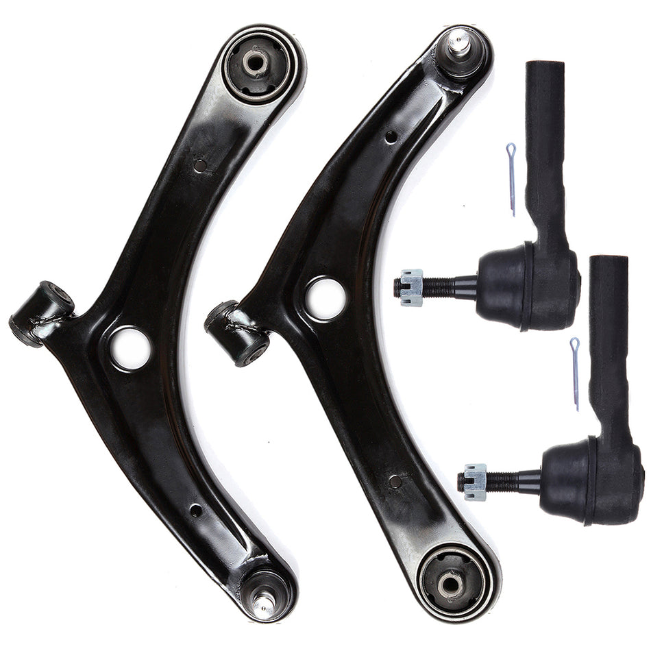 Front Lower Control Arms Outer Tie Rod Ends For 07-12 Dodge Caliber 07-14 Jeep Compass