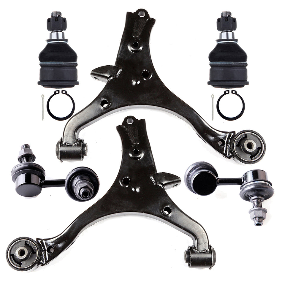 2001-2005 Honda Civic Front Lower Control Arms Ball Joints Sway Bars Set 6PCS