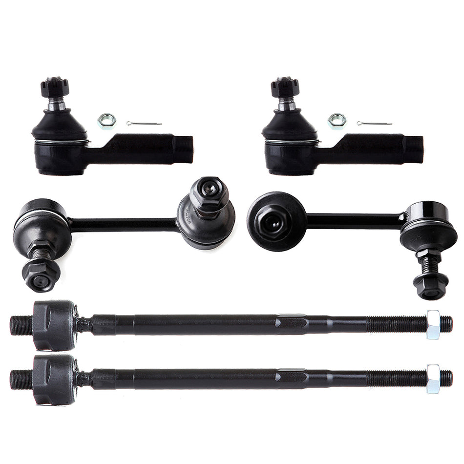 6pcs Inner Outer Tie Rod Ends Sway Bar Links For 2000-2002 03 2004 Nissan Maxima