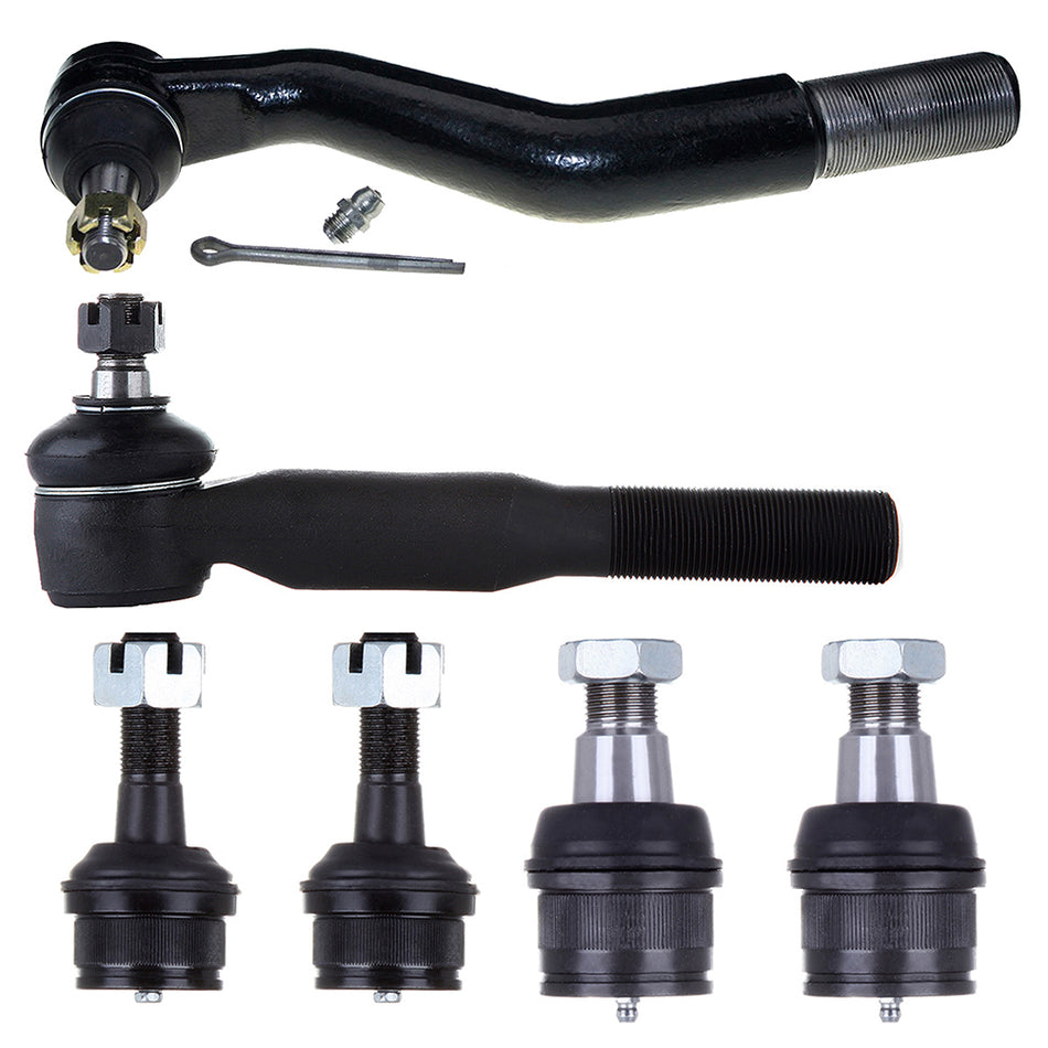 Front Lower Upper Ball Joints Steering Outer Tie Rod End For 00-05 Ford Excursion 99-04 Ford F-250 Super Duty