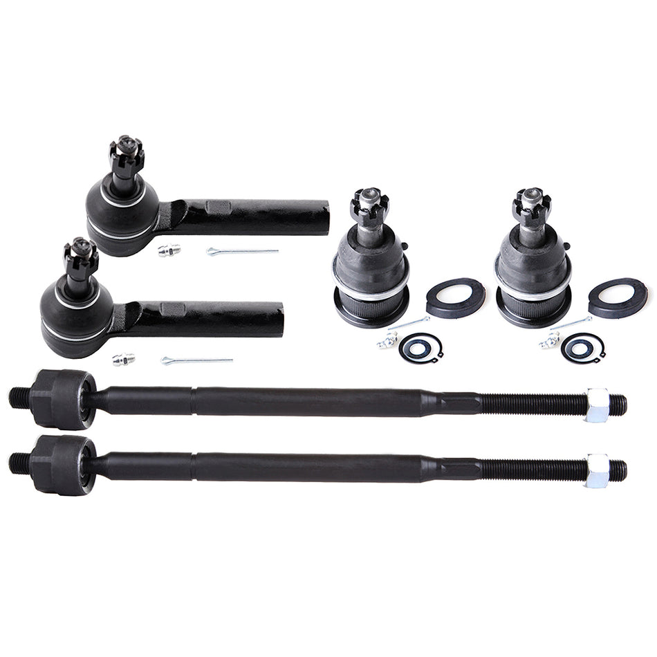2004-2008 Chrysler Pacifica Front Ball Joints Tie Rods Set Inner Outer 6Pcs