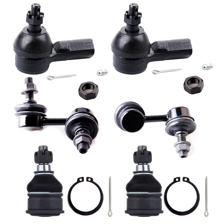6Pcs Front Ball Joints Tie Rods Sway Bars For 2001-2004 05 Honda Civic Acura EL
