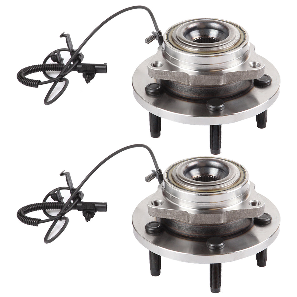 05-10 Dodge Dakota 06-09 Mitsubishi Raider Pair 2 Front Wheel Bearing & Hub W/ ABS