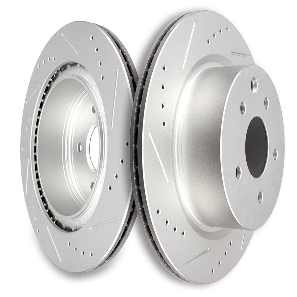 Brake Disc Rotors Drilled Slotted For INFINITI 08-12 EX35 2013 EX37 Rear 311.15mm 5 Lugs 2 Pcs