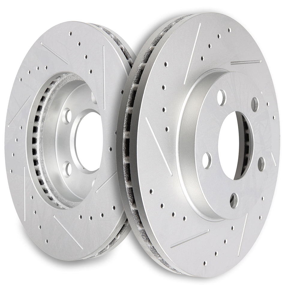 1994-2004 Ford Mustang Brake Rotors Drilled Slotted Front 273.05mm 5 Lugs 2 Pcs