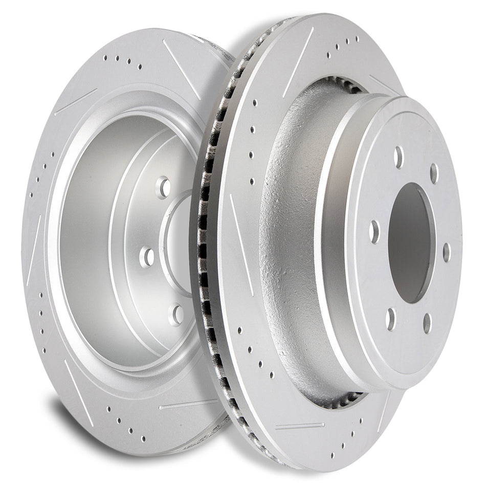 2012-2018 Ford F150 Rear Brake Rotors 349.25mm 6 Lugs Drilled & Slotted