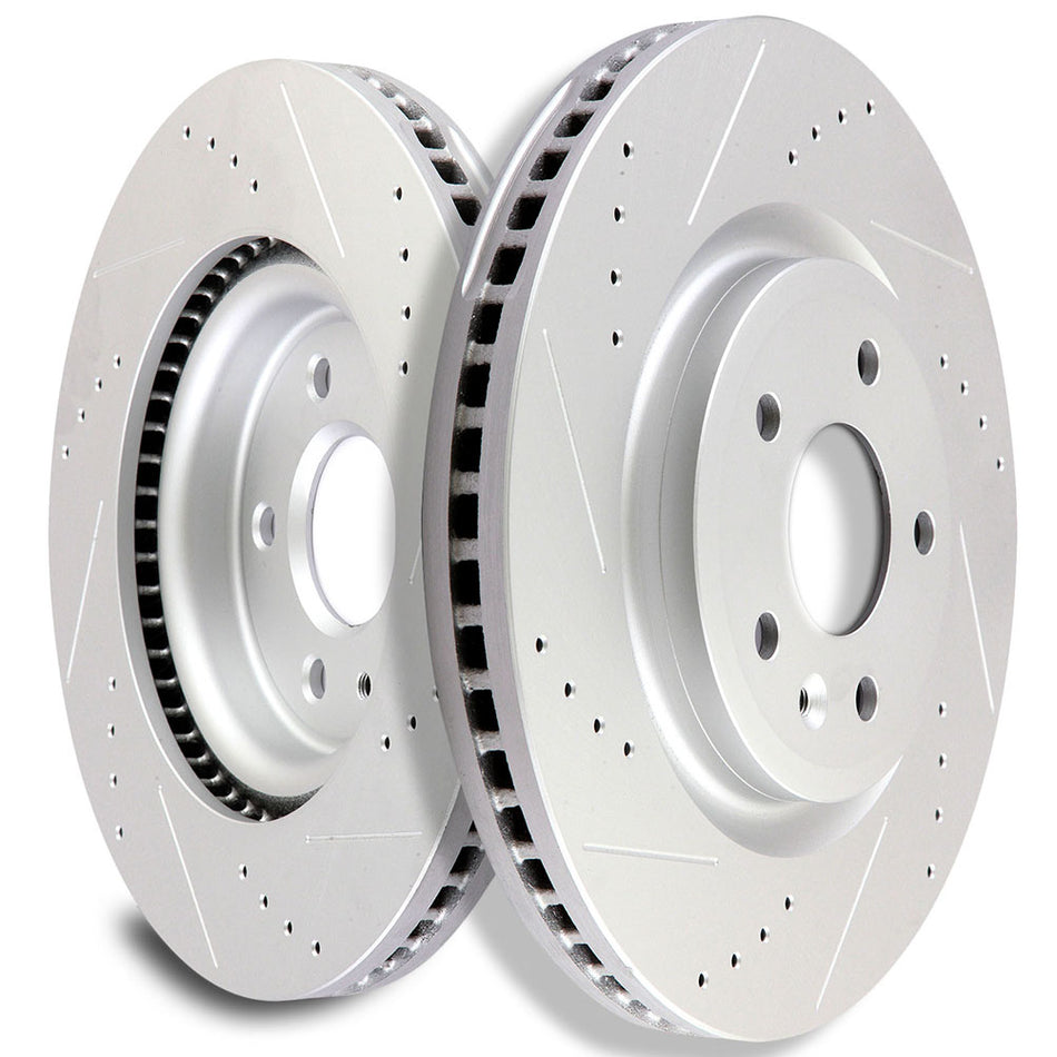 Brake Rotors Drilled Slotted For 11-18 Ford Explorer 09-18 Ford Flex Front 323.85mm 5 Lugs 2 Pcs