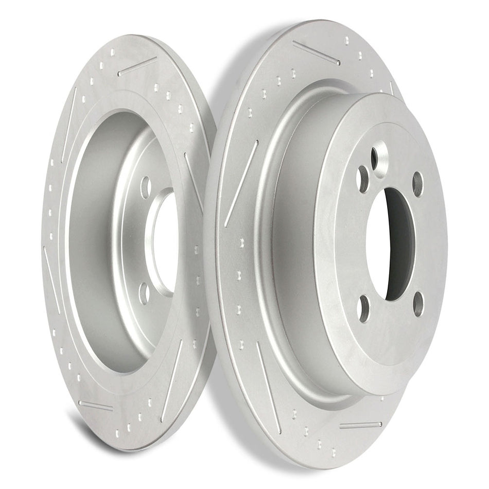 2002-2006 Mini Cooper Rear Drill Slotted Brake Discs Rotors