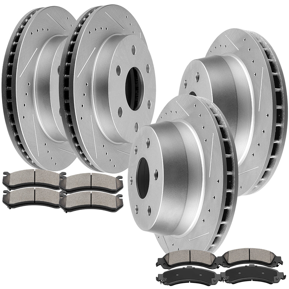 Ceramic Brake Pads And Rotors 02-06 Cadillac Escalade Chevrolet Tahoe Front Rear