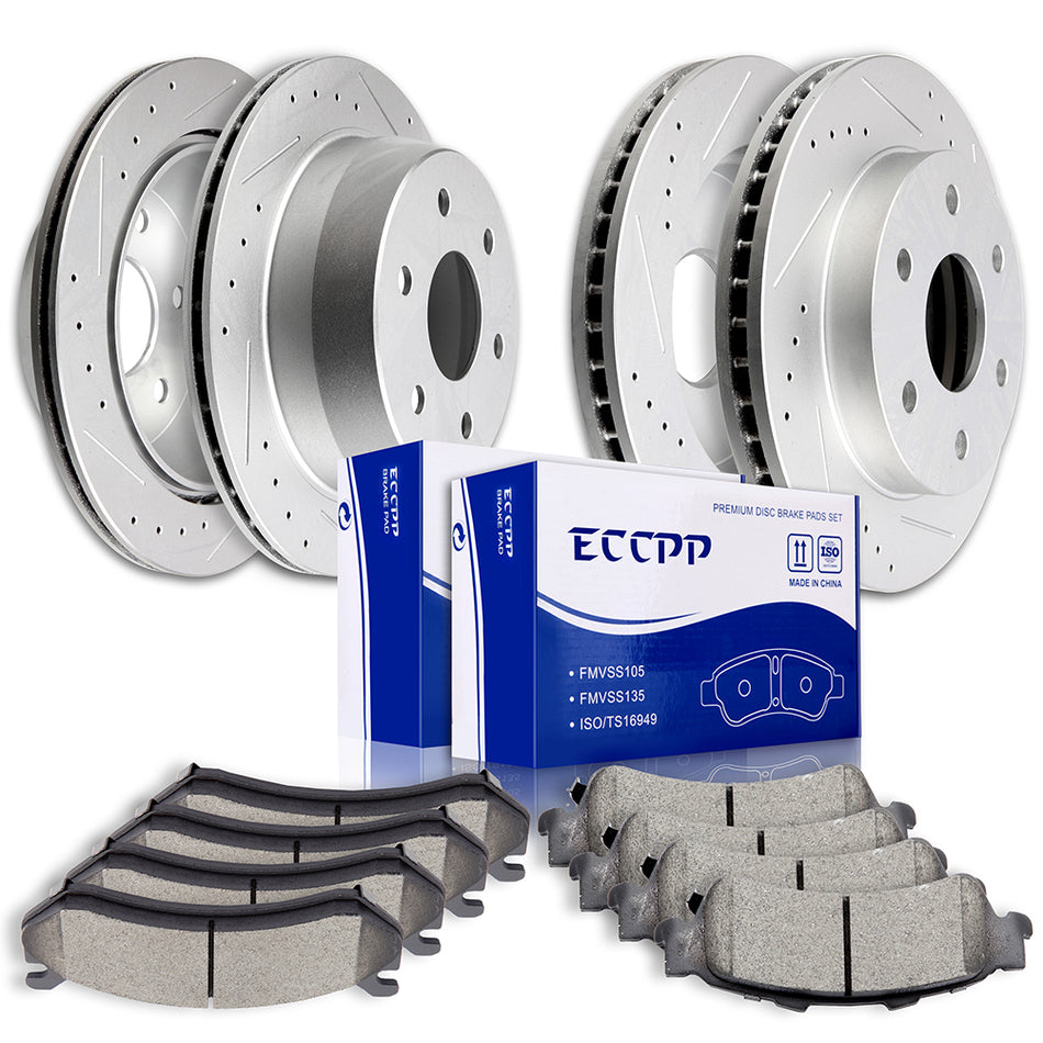 Ceramic Brake Pads And Rotors 03-05 Chevrolet Astro GMC Safari Front Rear