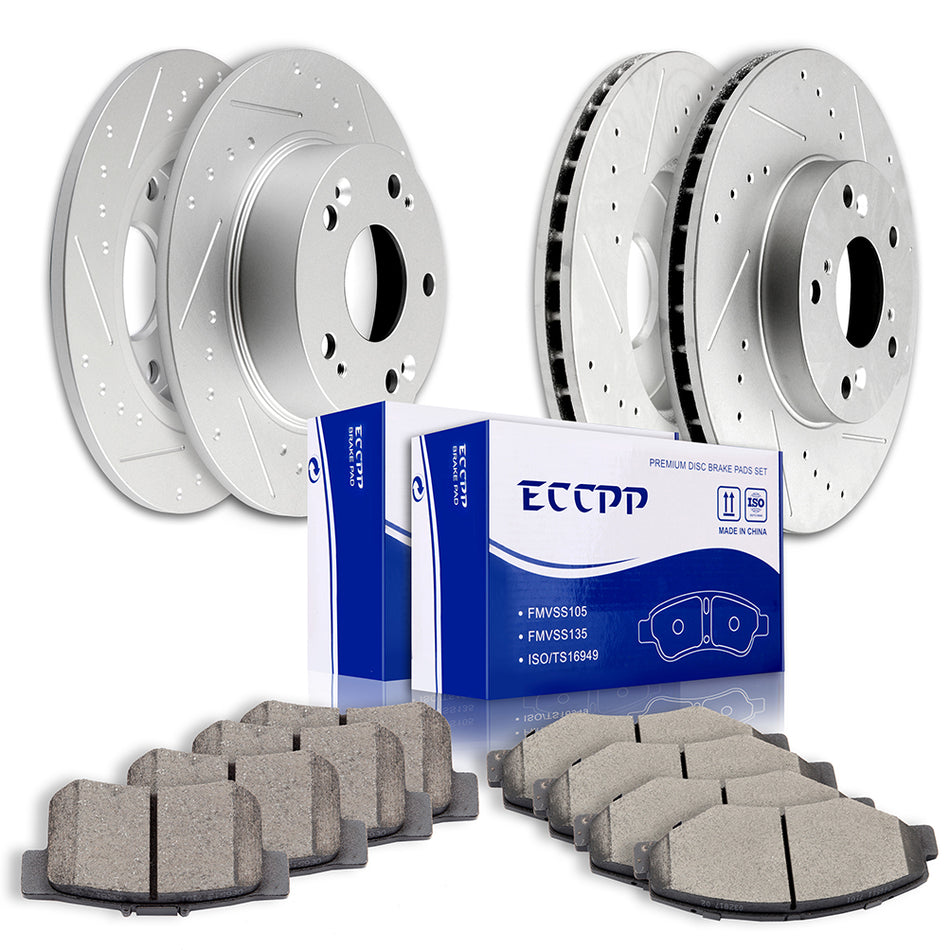 2003-2007 Honda Accord Ceramic Brake Pads And Rotors Front Rear