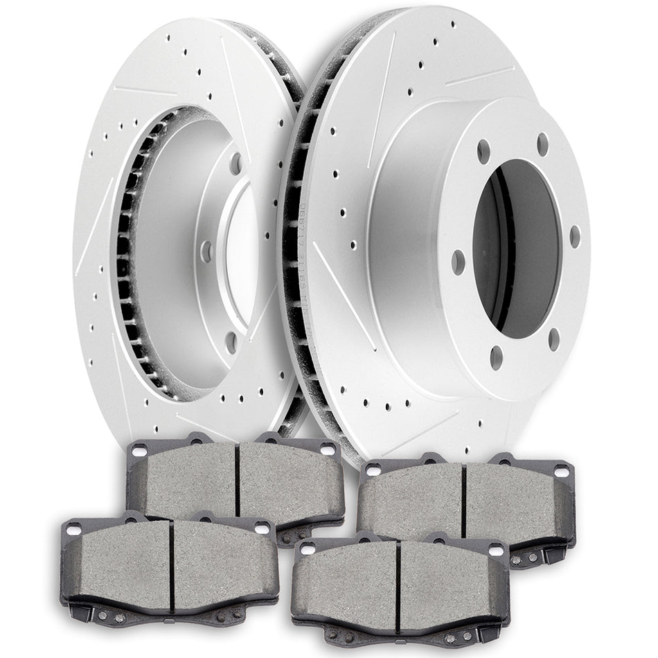 1999-2004 Toyota Tacoma Ceramic Brake Pads And Rotors Front