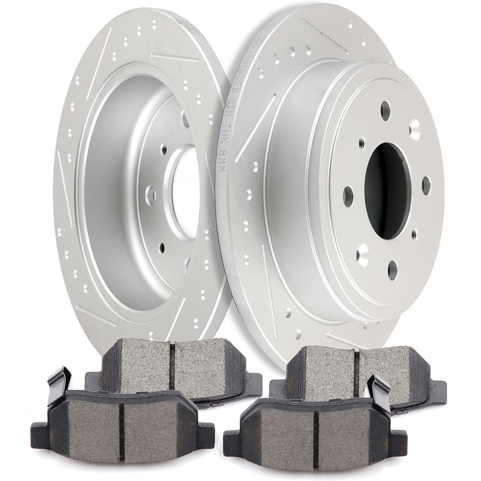 Ceramic Brake Pads And Rotors 90-91 Honda CRX 90-01 Acura Integra Rear