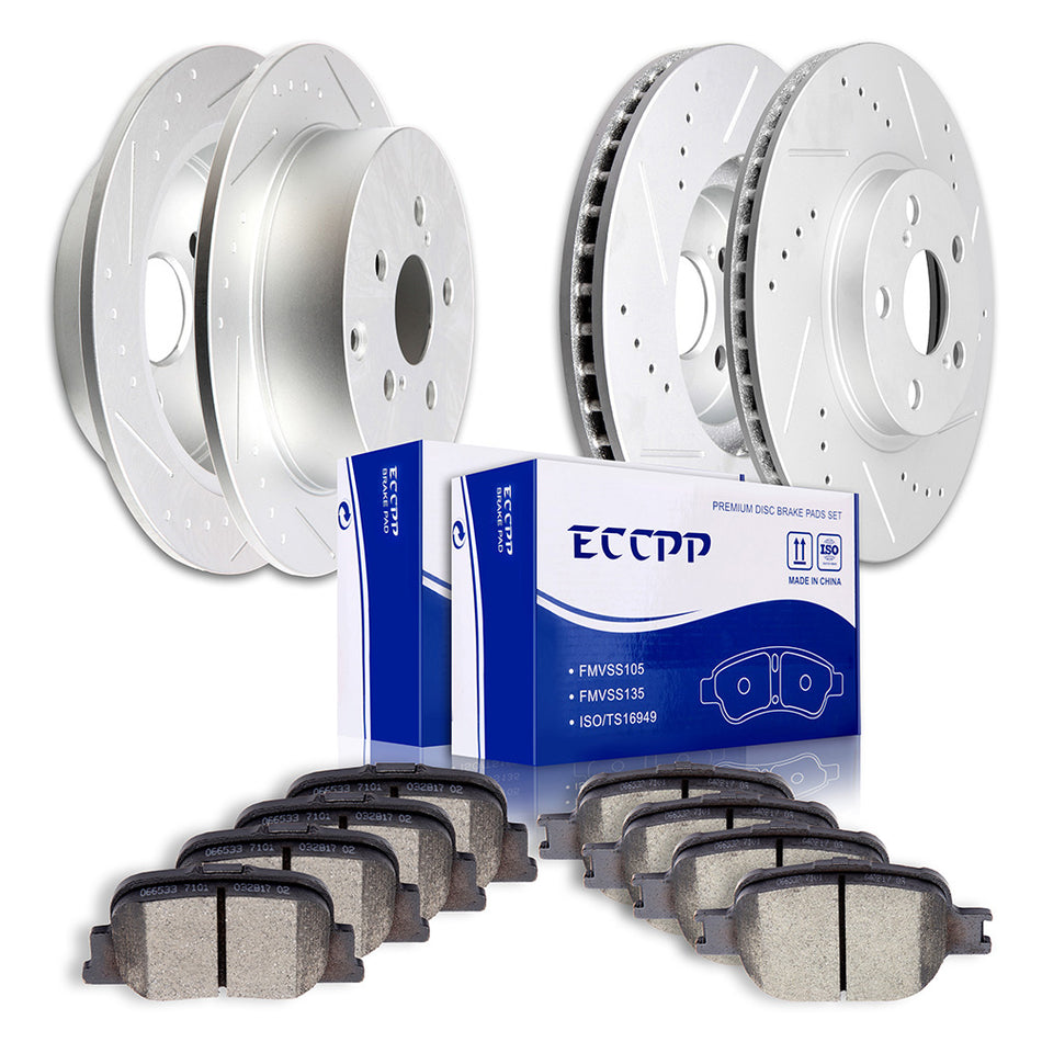 2005-2010 Scion tC Ceramic Brake Pads And Rotors Front Rear