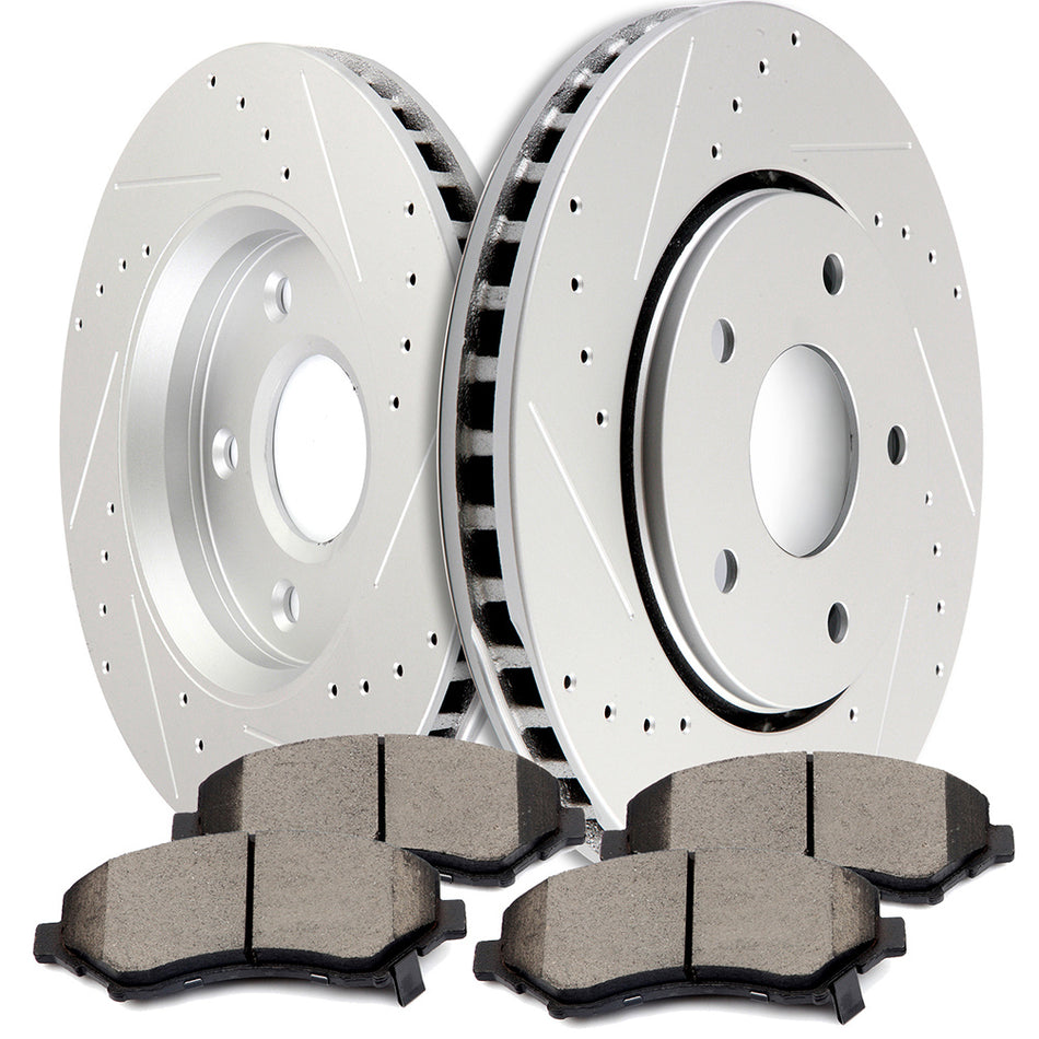 Brake Rotors Ceramic Pads 08-16 Dodge Grand Caravan 09-14 Dodge Journey Front 298.4mm 5Lugs 6Pcs