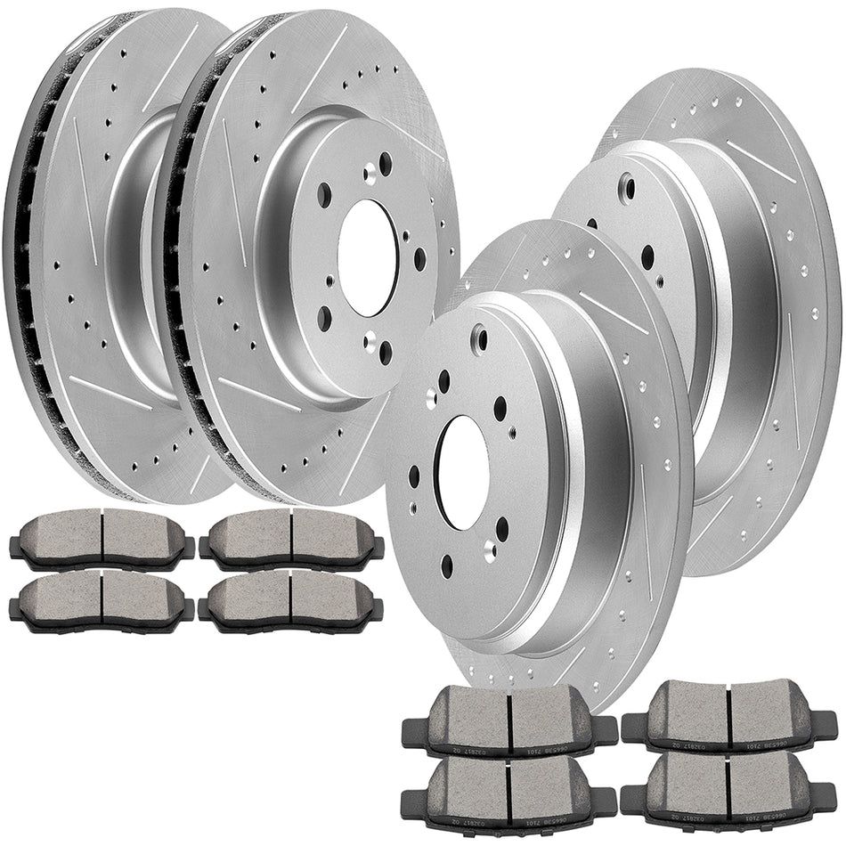 2005-2010 Honda Odyssey Brake Rotors & Pads Front & Rear 12 Pcs