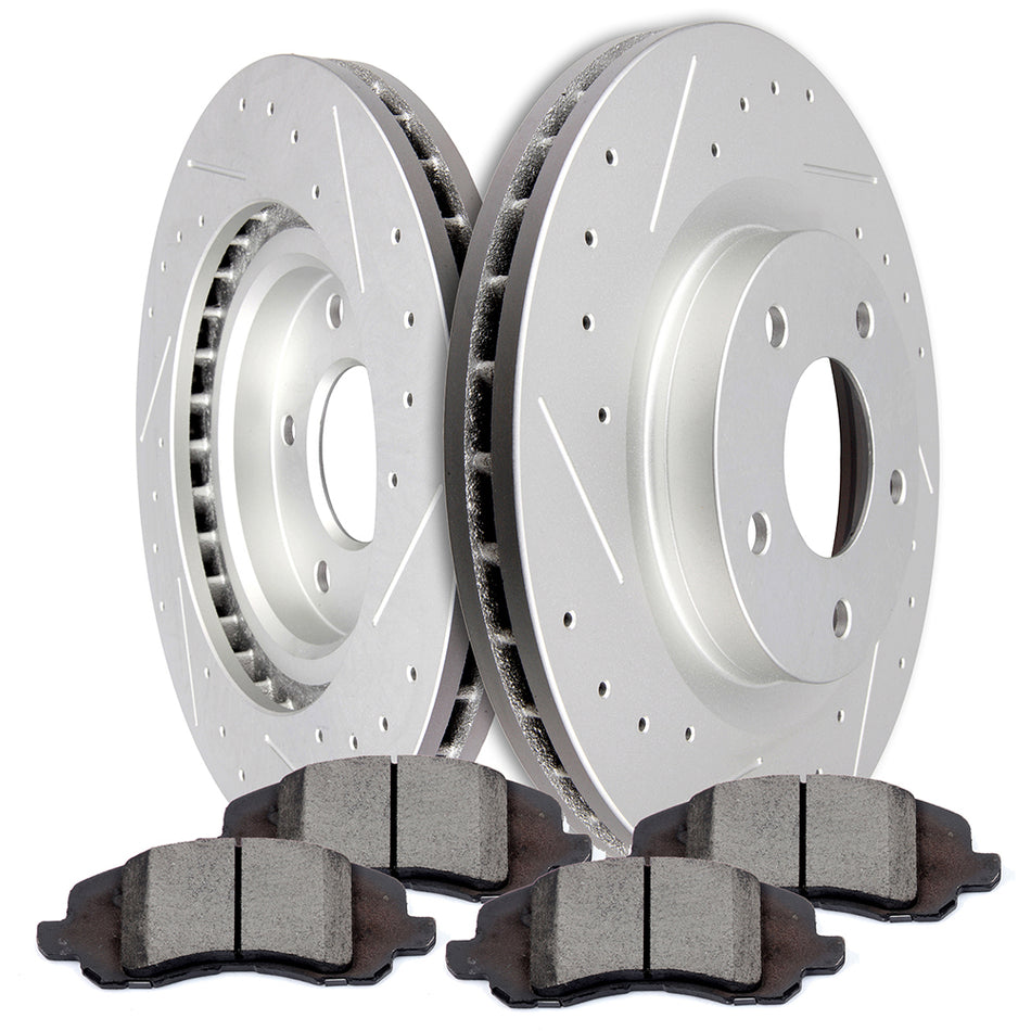 Front Brake Rotors Ceramic Pads Fits 08-14 Dodge Avenger 11-14 Chrysler 200