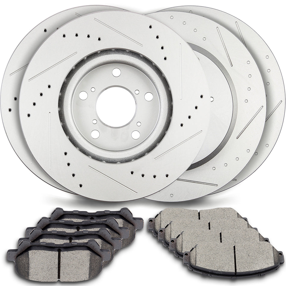 2011-2014 Honda Odyssey Ceramic Brake Pads And Rotors Front Rear