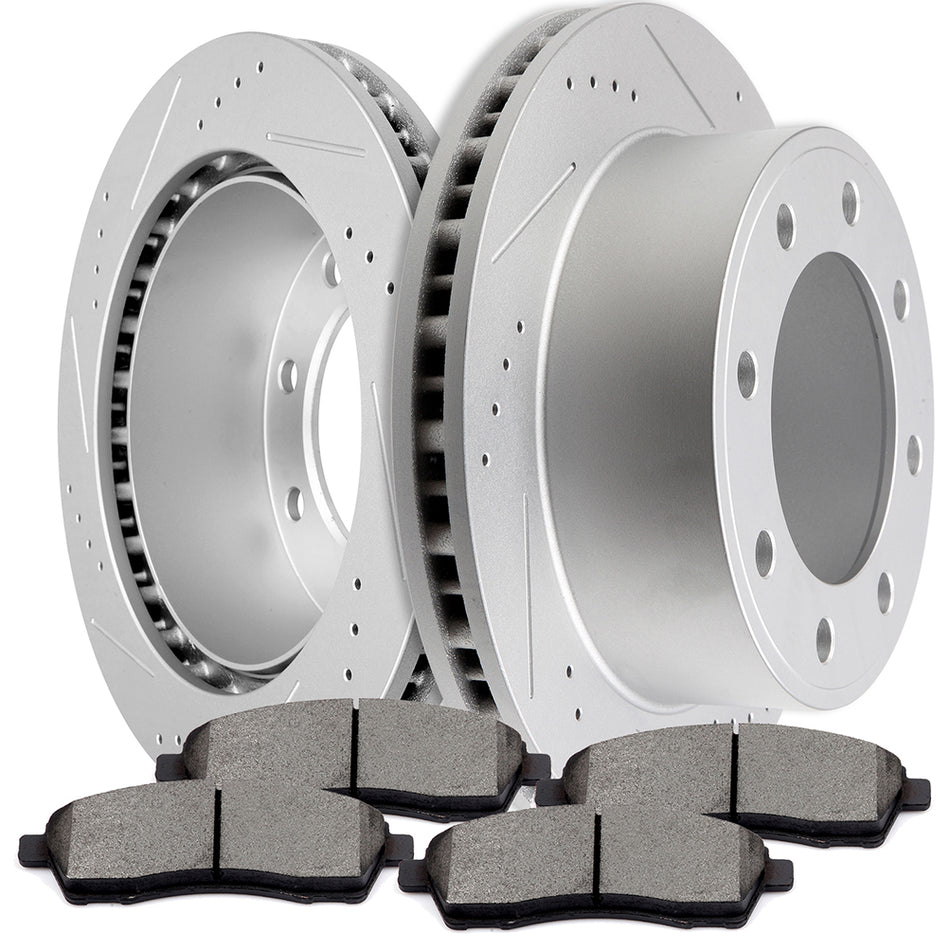 Rear Ceramic Brake Pads And Rotors For 00-05 Ford Excursion 99-04 Ford F250 Super Duty