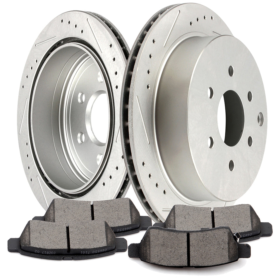 Rear Ceramic Brake Pads & Rotors For 05-19 Nissan Frontier 05-15 Nissan Xterra