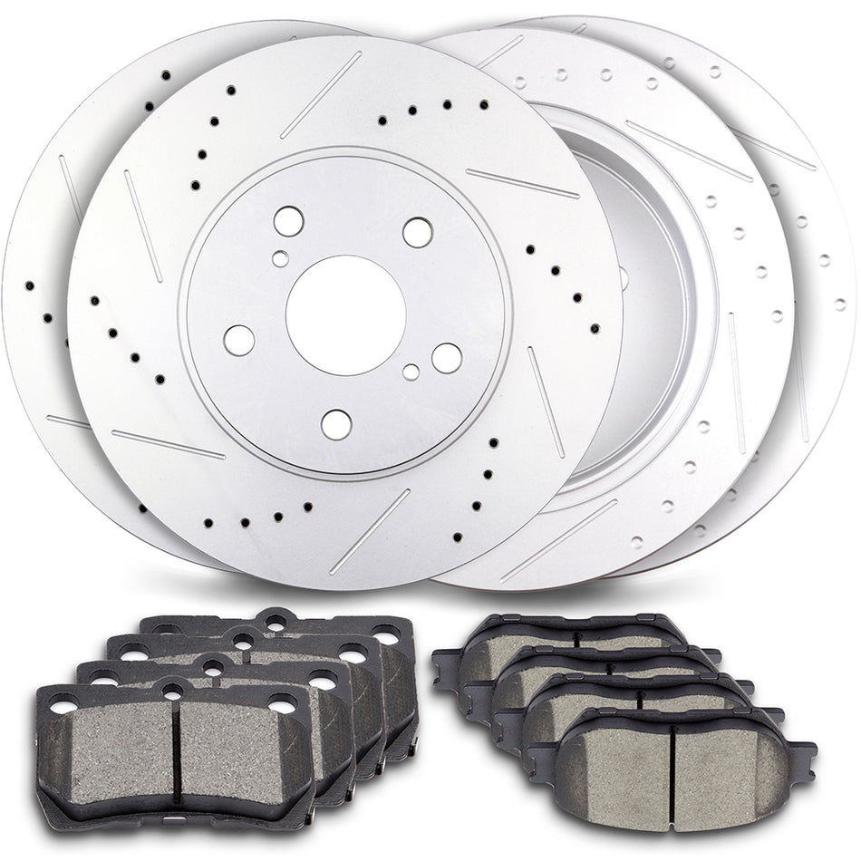 2006-2013 Lexus IS250 Ceramic Brake Pads And Rotors Front Rear