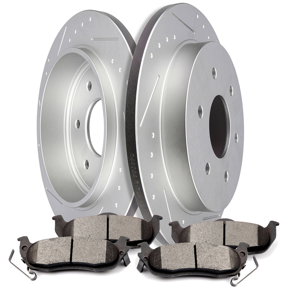 Rear Ceramic Brake Pads & Rotors For 05-15 Nissan Armada 04-15 Nissan Titan