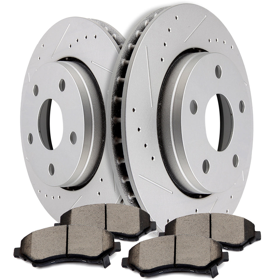 Ceramic Brake Pads And Rotors 2007-2017 Jeep Wrangler 2018 Jeep Wrangler JK Front 298.4mm 5Lugs 6Pcs