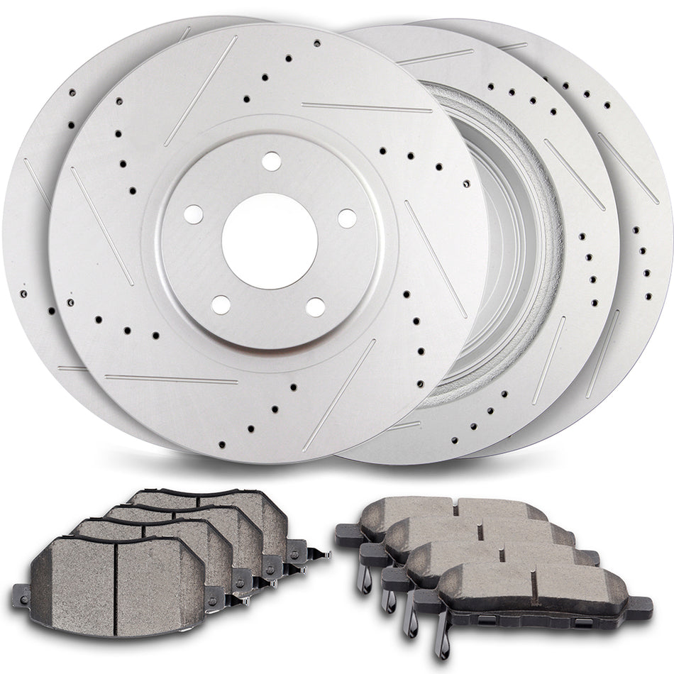 2003-2005 Nissan Murano Ceramic Brake Pads And Rotors Front Rear