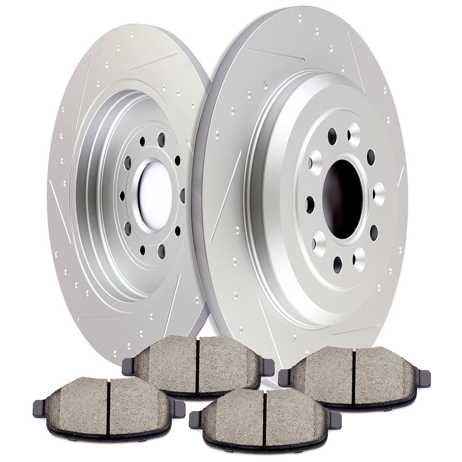 Brake Rotors Ceramic Pads 11-15 Ford Edge 11-18 Ford Explorer Rear 330.2mm 5Lugs 6Pcs