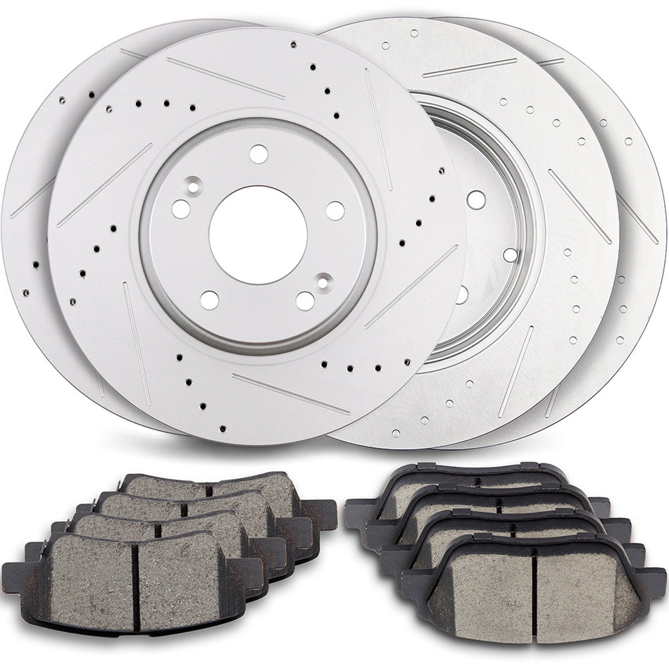 Ceramic Brake Pads And Rotors 05-15 Hyundai Sonata 11-13 Kia Optima Front Rear