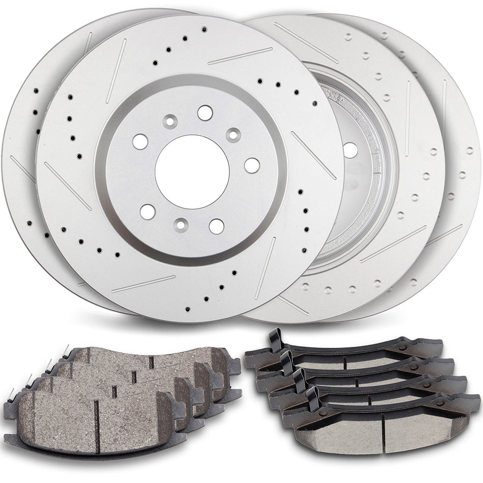 Ceramic Brake Pads And Rotors Chevrolet 06-10 Impala 06-07 Monte Carlo Front Rear