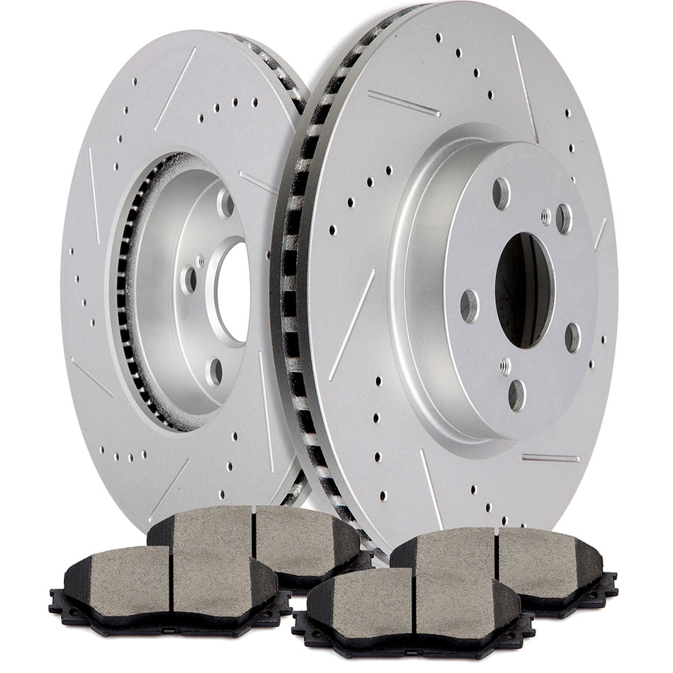 Brake Rotors Ceramic Pads 09-10 Pontiac Vibe 09-19 Toyota Corolla Front 273.1mm 5Lugs 6Pcs