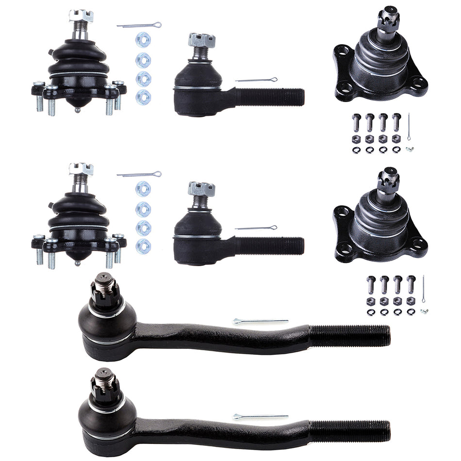 8pcs Front Control Arms Tie Rod Ends For Honda Civic del Sol 1.5L 1.6L 1992-1997