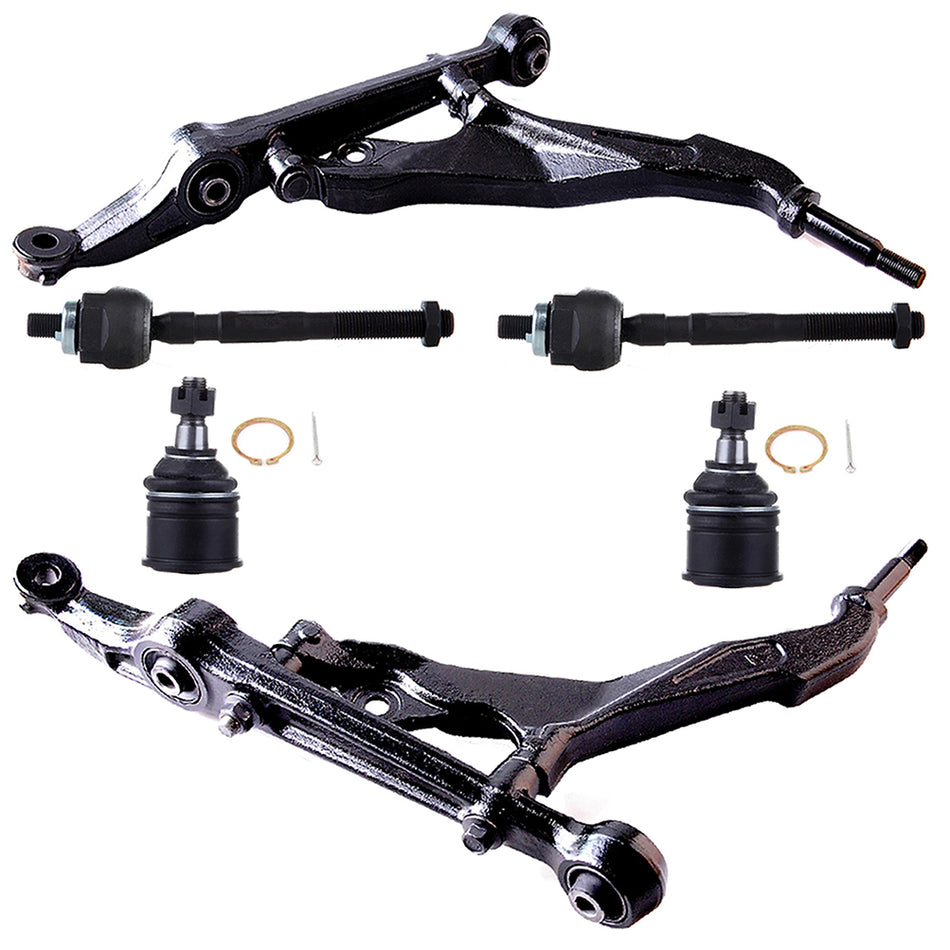 For 92-1995 Honda Civic 6pcs Front Lower Control Arms Ball Joints Inner Tie Rods